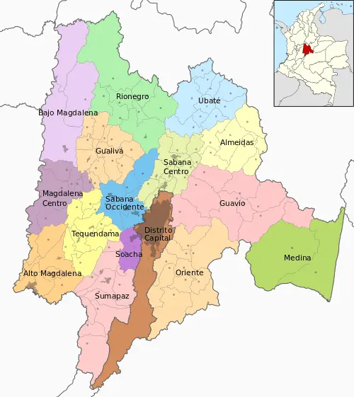 map cundinamarca colombia