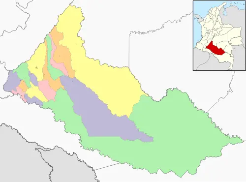 map of the department of caquetá colombia
