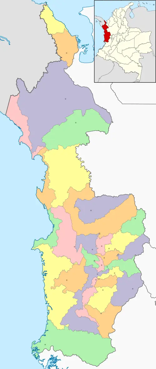 Map of Chocó Department, Colombia
