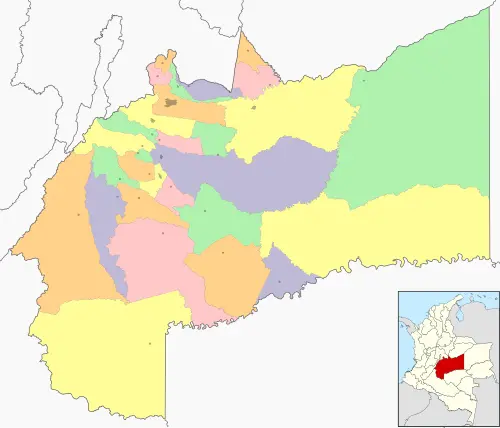 mapa departamento meta colombia