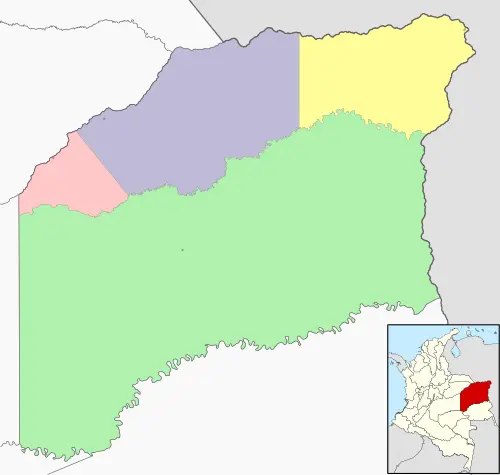 map of Vichada department Colombia