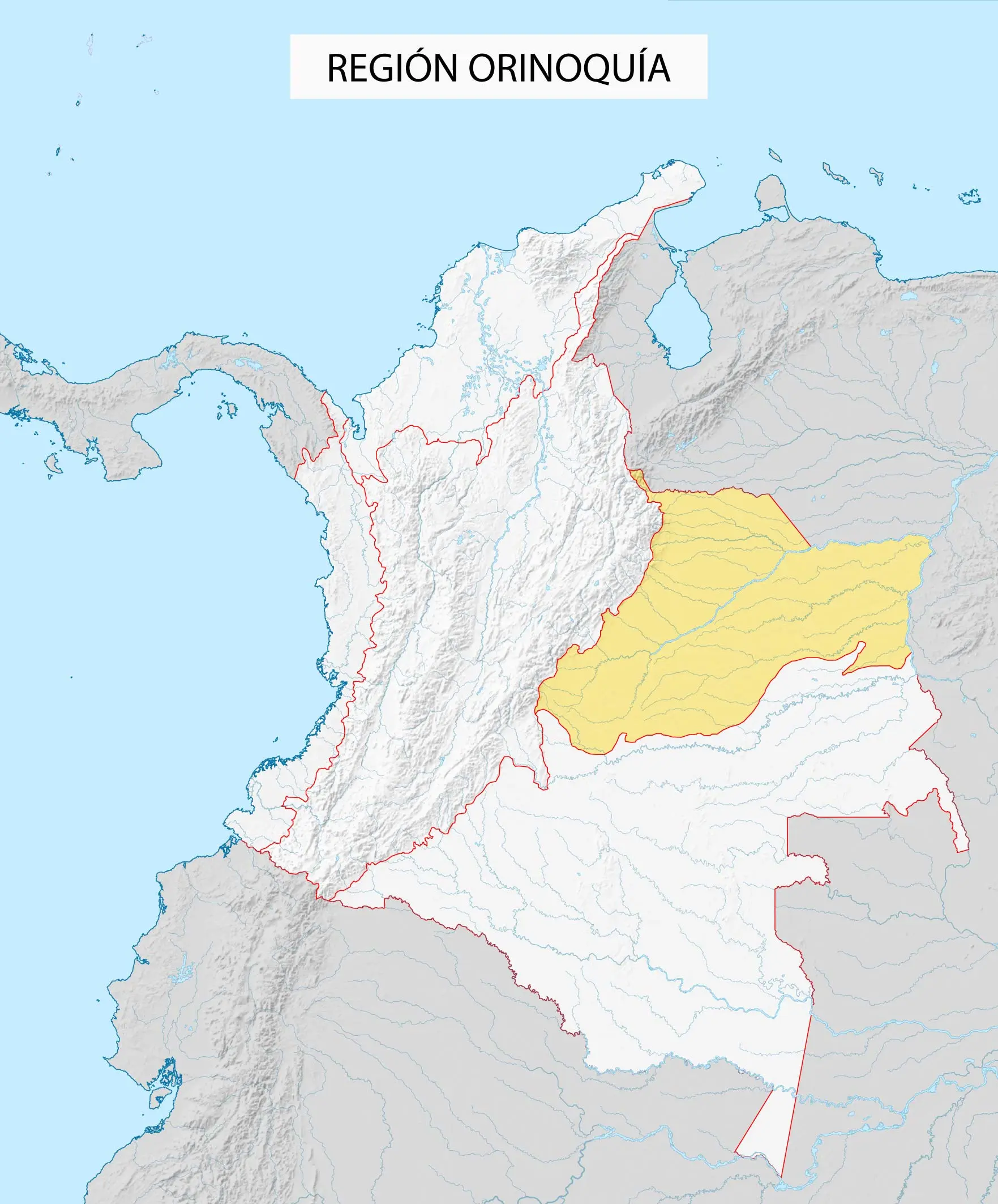 mapa región orinoquía colombia